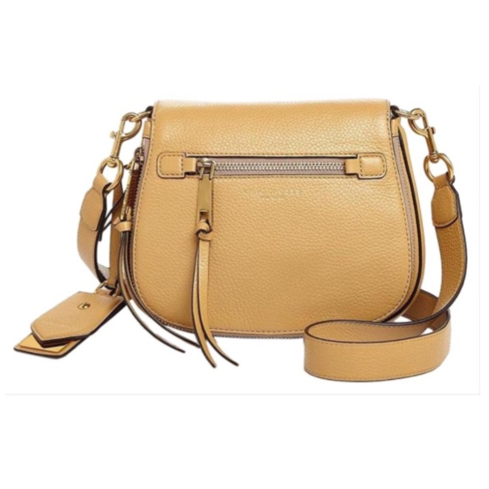 Marc Jacobs Saddle Leather Crossbody in tan/ gold